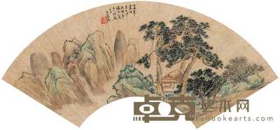 吴穀祥 1881年作 松壑闲居图 扇面 